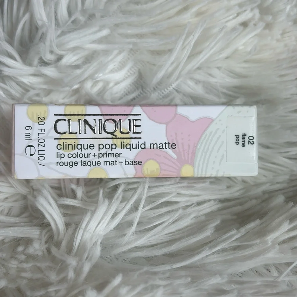 Clinique Pop Liquid Matte Lip & Primer Flame NIB NEW
